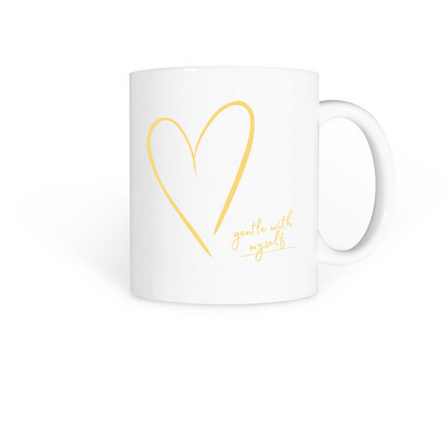 Lyric Collection:&nbsp;Gentle with myself, a White Coffee Mug
