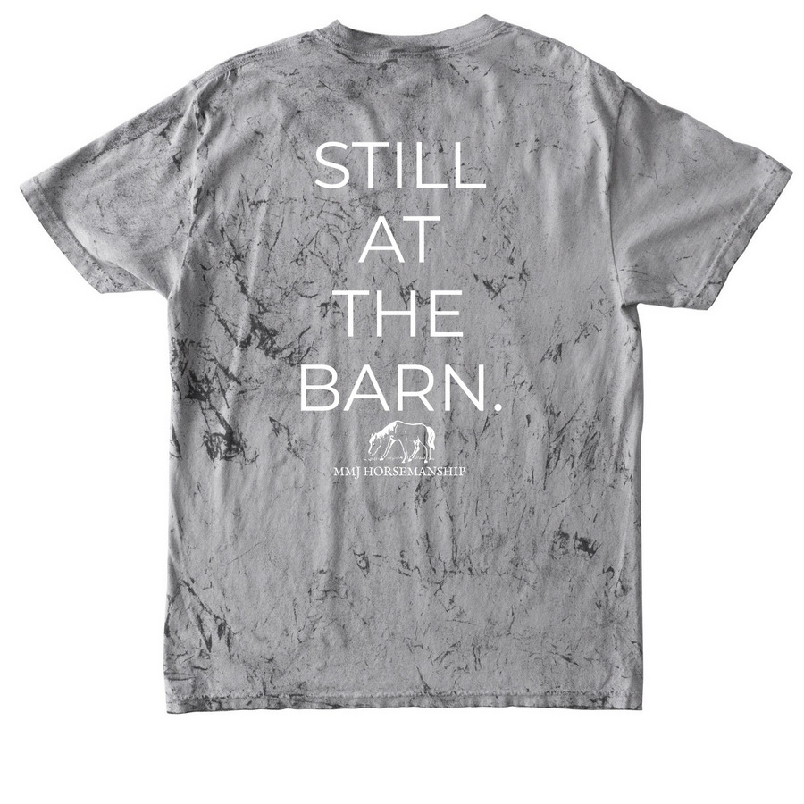 STILL AT THE BARN Tee, a Smoke Comfort Colors Colorblast Tee (back-view)