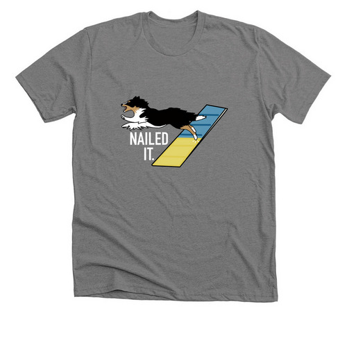 Nailed it. (Tri Sheltie), a Deep Heather Premium Unisex Tee