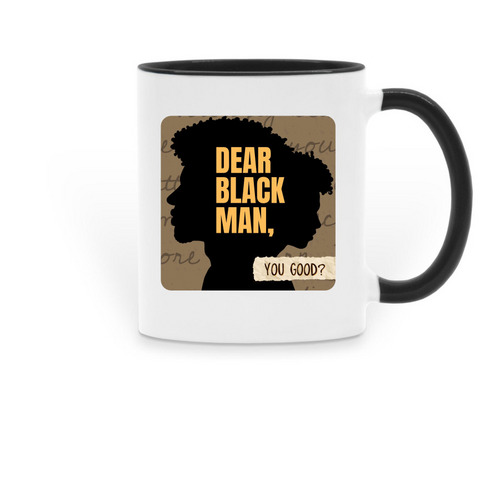 The Check-In Mug, a Black Two-Tone Ceramic Mug