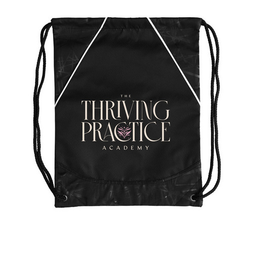 The Thriving Practice Academy Drawstring Bag, a Black Rival Cinch Pack