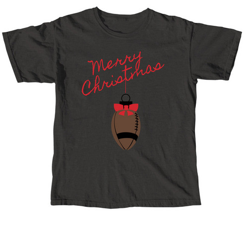 Merry Christmas Football, a Pepper Comfort Colors Unisex Tee