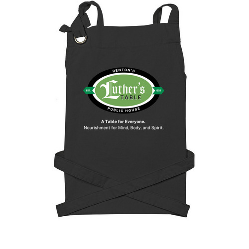 The Table Apron, a Black Cotton Canvas Pocket Apron