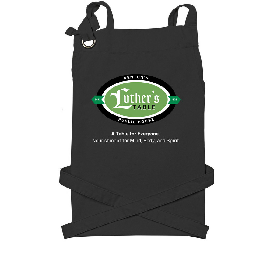 The Table Apron, a Black Cotton Canvas Pocket Apron
