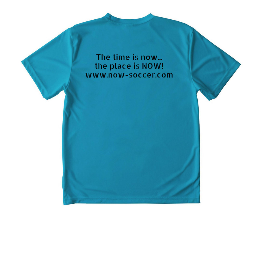 Cadets, a Atomic Blue Youth Performance Tee (back-view)