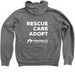 Rescue. Care. Adopt. Zip Up (white logo), a Deep Heather Zip Up Hoodie (back-view)