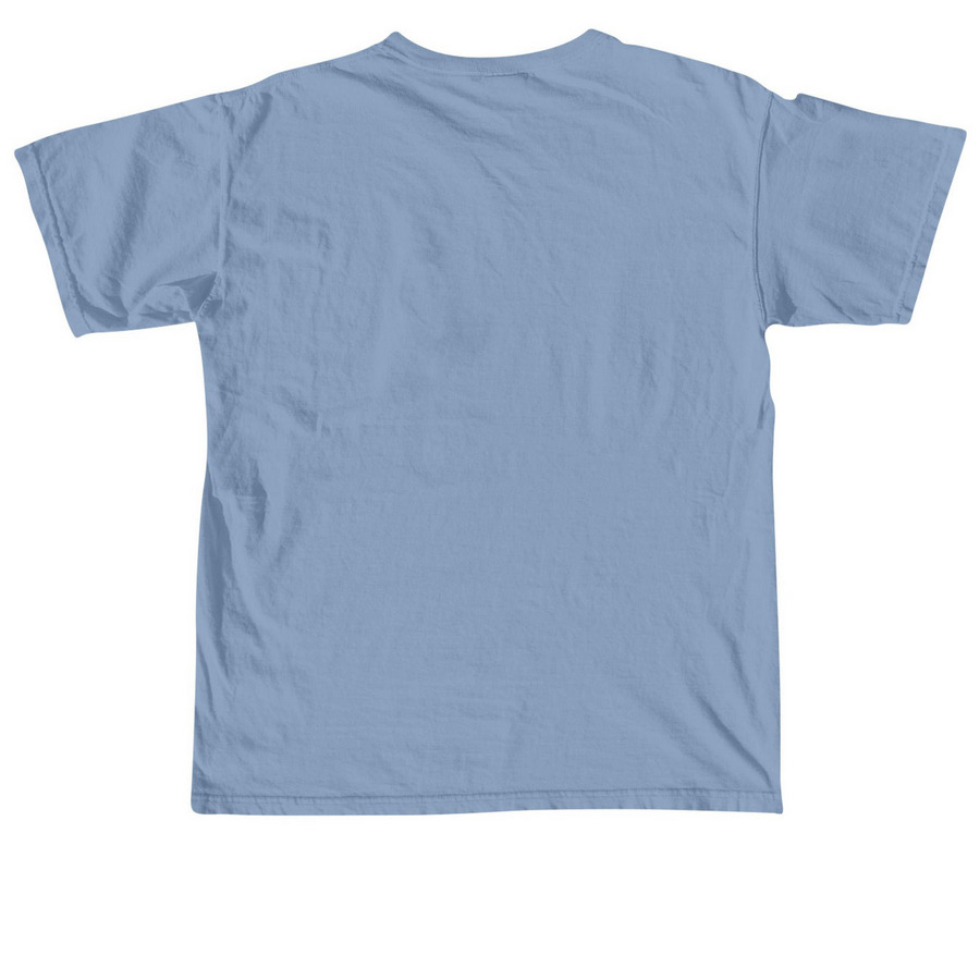 Vintage Florals, a Washed Denim Comfort Colors Unisex Tee (back-view)
