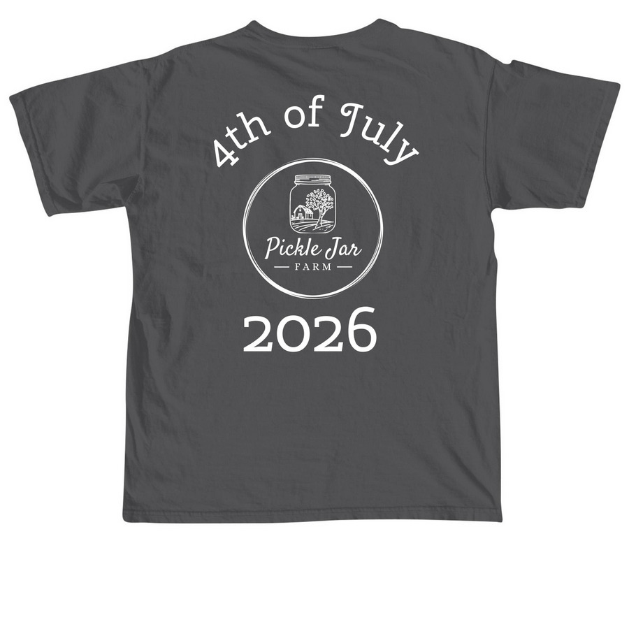 4th of July 2026 - White Logo, a Pepper Comfort Colors Unisex Tee (back-view)