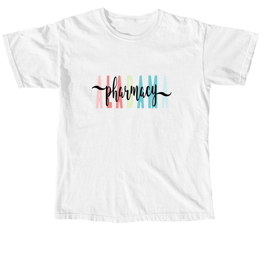 Alabama Pharmacy Multi-Color, a White Comfort Colors Unisex Tee