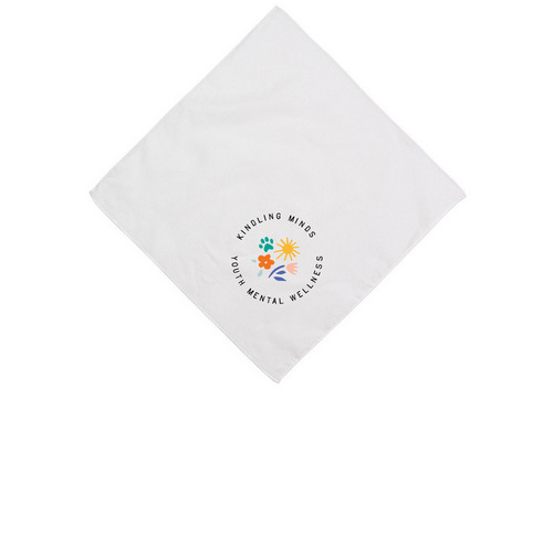 Kindling Minds Dog Bandana, a White Cotton Bandana