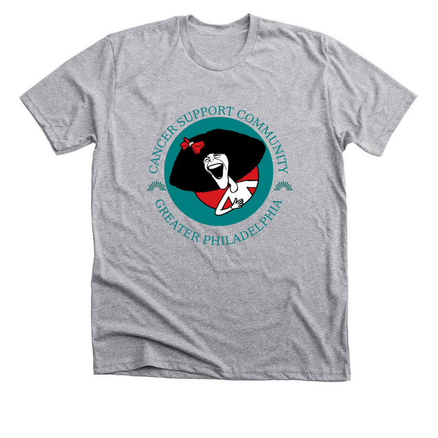 Teal CSCGP & Gilda Logo, a Athletic Heather Premium Unisex Tee