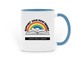 Support Your Local Library-Rainbow: Mug, a Light Blue Two-Tone Ceramic Mug