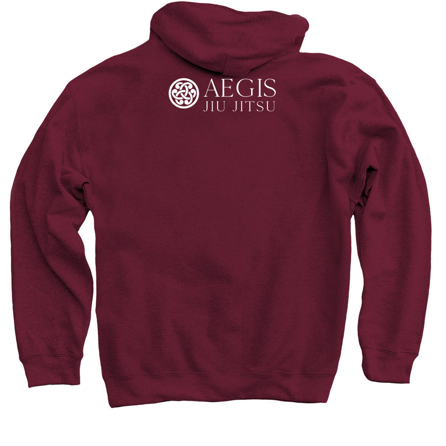 Maroon Hoodie, a Maroon Pullover Hoodie (back-view)