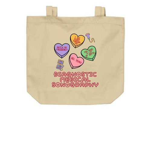 Conversation Heart Tote Bag, a Oyster Organic Cotton Tote Bag