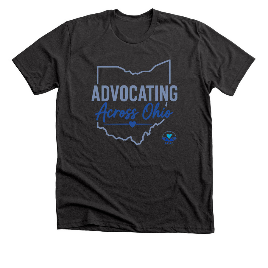 Advocating Across Ohio, a Dark Grey Heather Premium Unisex Tee