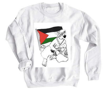 Mother?s Care for our communities&nbsp;, a White Crewneck Sweatshirt