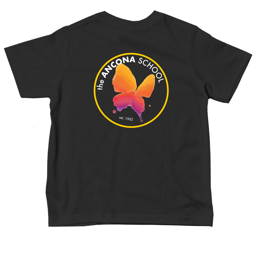 Toddler Tee - Ancona Est. 1962, a Black Toddler Tee (back-view)
