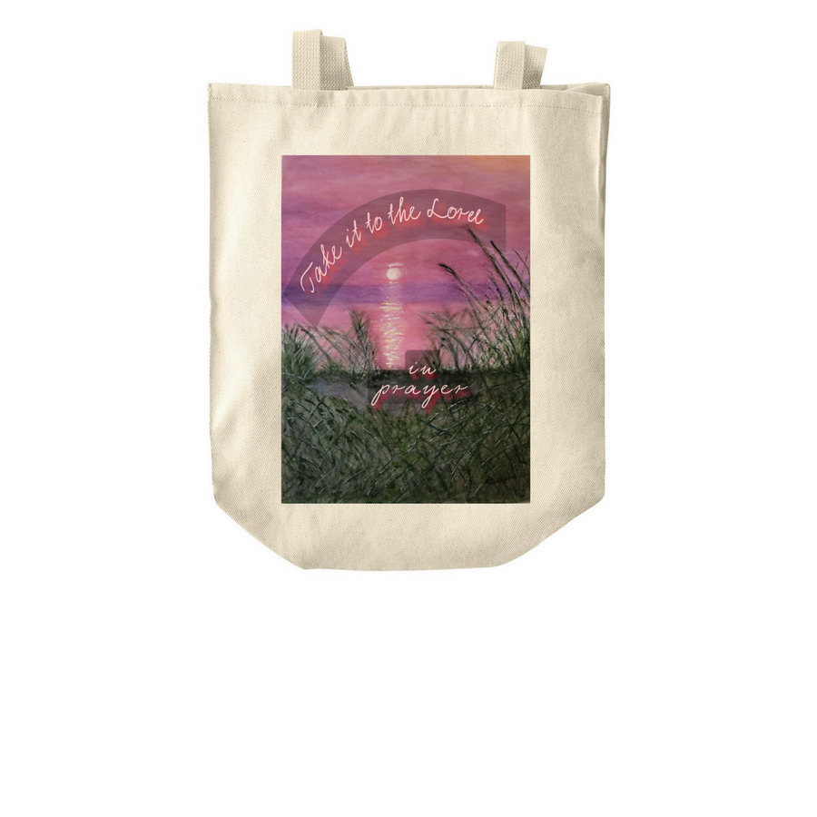 Prayer Tote Over-Shoulder Bag, a Natural Over-the-Shoulder Shopping Tote Bag