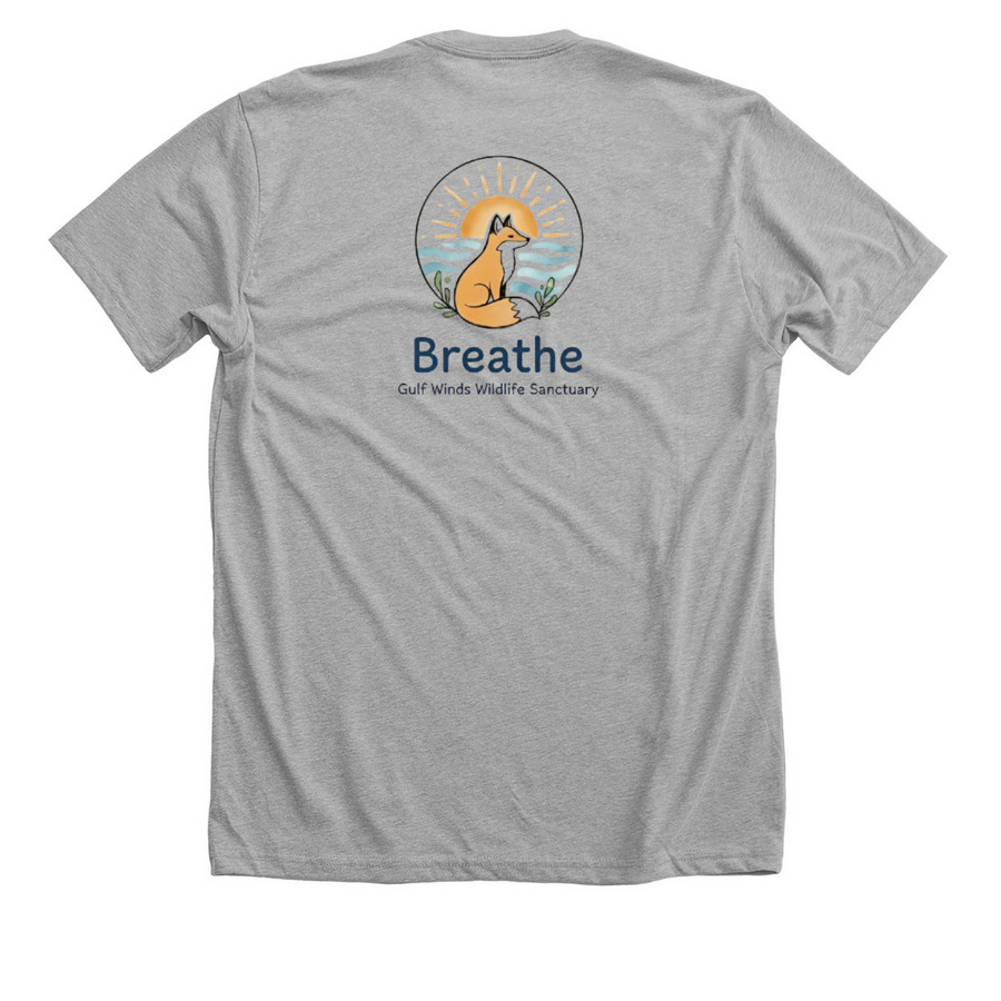 Breathe fox, a Athletic Heather Premium Unisex Tee (back-view)