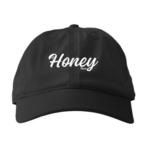 Honey Bean Cap (Dark), a Black Printed Eco Baseball Cap