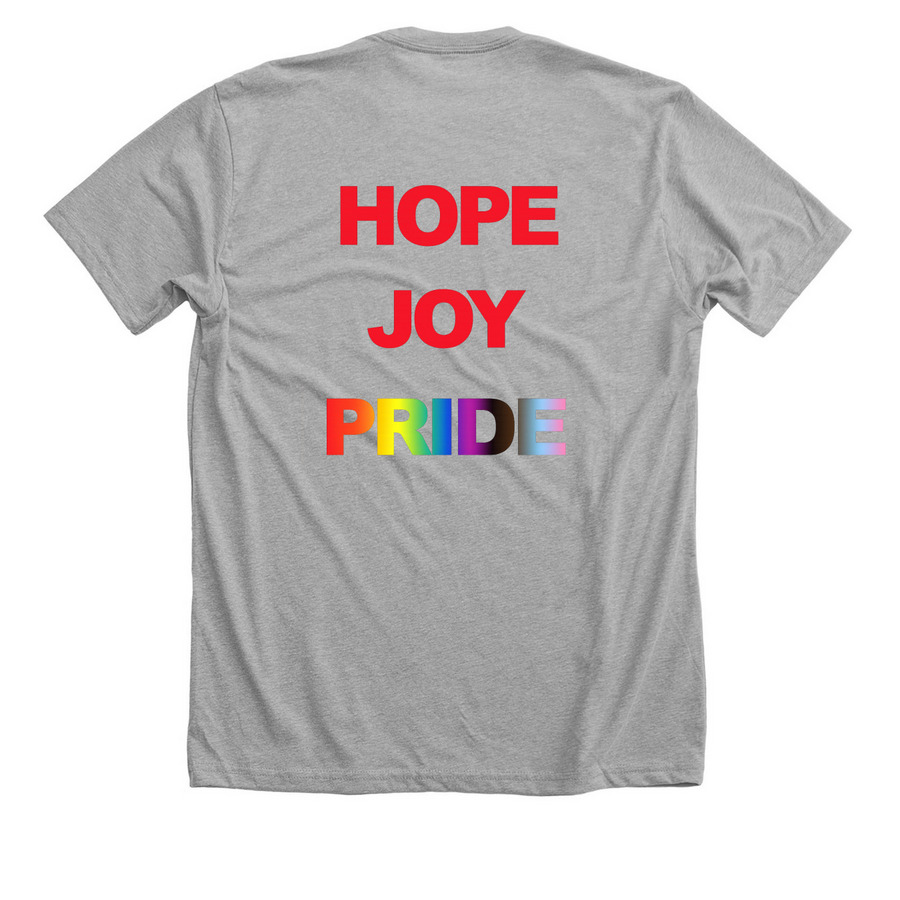 Ukandu Limited Release Pride Design, a Athletic Heather Premium Unisex Tee (back-view)