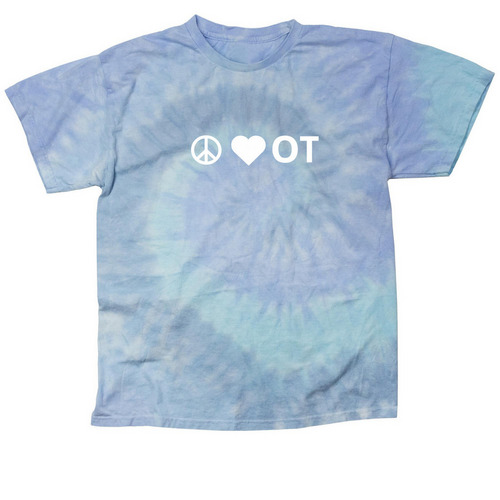 Peace, Love, Occupational Therapy, a Lagoon Classic Tie Dye Tee