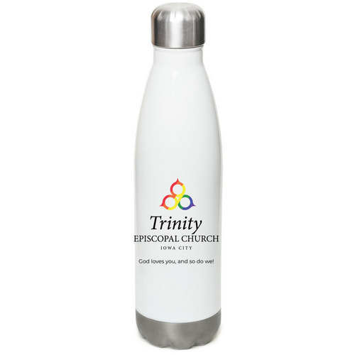 Trinity Rainbow Water Bottle, a White Stainless Steel Water Bottle