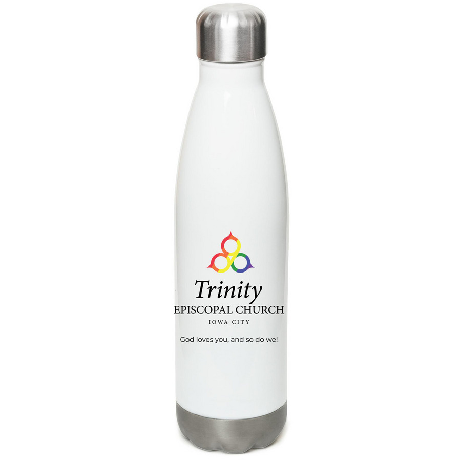 Trinity Rainbow Water Bottle, a White Stainless Steel Water Bottle