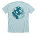 COTAD- Support the World, a Heather Ice Blue Premium Unisex Tee (back-view)