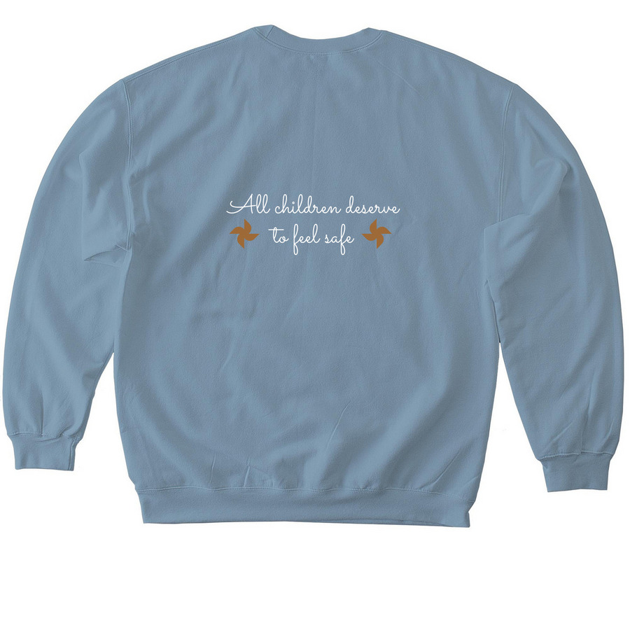 Child Abuse Prevention - 2025, a Stone Blue Softstyle Crewneck Sweatshirt (back-view)