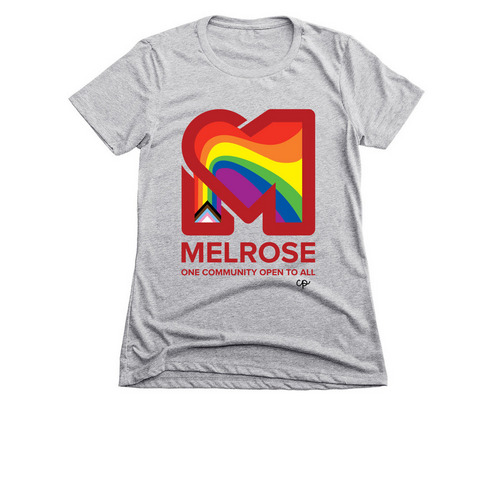 Melrose Pride 2023 | Waves Logo&nbsp;, a Dark Heather Grey Women's Slim Fit Tee