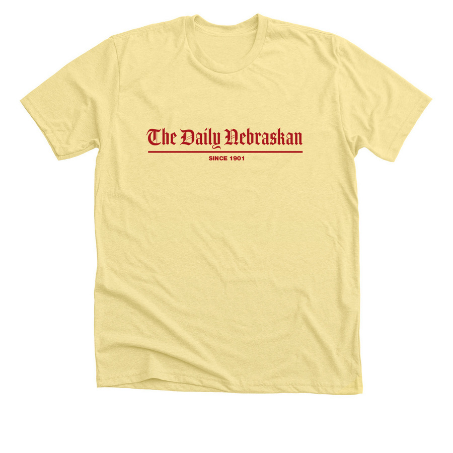 The Daily Nebraskan, since 1901, a Heather Yellow Gold Premium Unisex Tee
