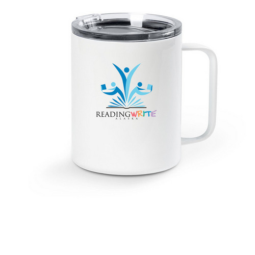 RWA Metal Travel Mug, a White Stainless Steel Travel Mug