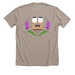 Mukluks - Color, a Heather Stone Premium Unisex Tee (back-view)