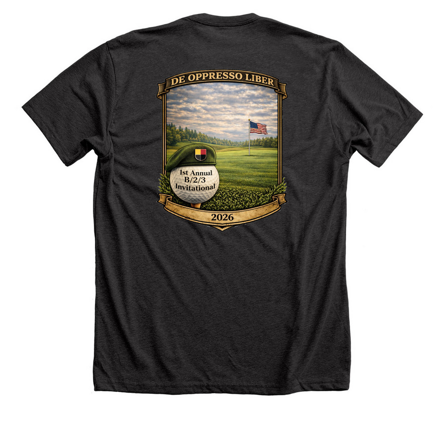 2026 B 2/3 Invitational&nbsp;, a Dark Grey Heather Premium Unisex Tee (back-view)