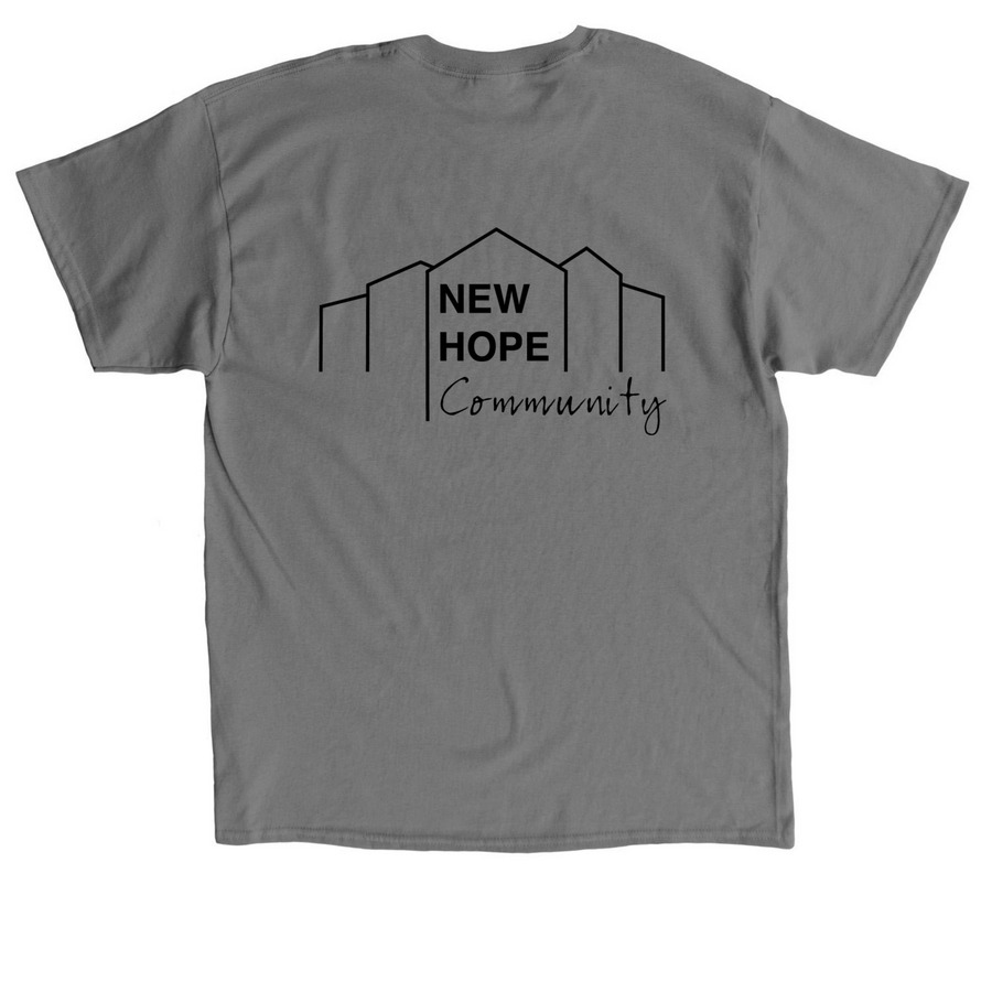 New Hope Community, a Charcoal Classic Unisex Tee (back-view)