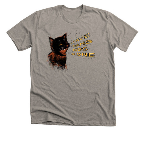 Leave Trans Kids Alone Halloween Cat, a Heather Stone Premium Unisex Tee