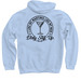 Stuffed Olive Dirty Martini Apparel, a Light Blue Pullover Hoodie (back-view)