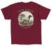 The Bird Dog, a Cardinal Red Classic Unisex Tee (back-view)