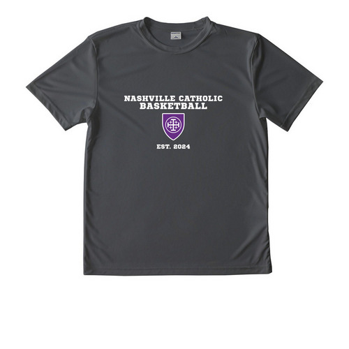 Youth Basketball Grey Performance T-shirt, a Iron Grey Youth Performance Tee