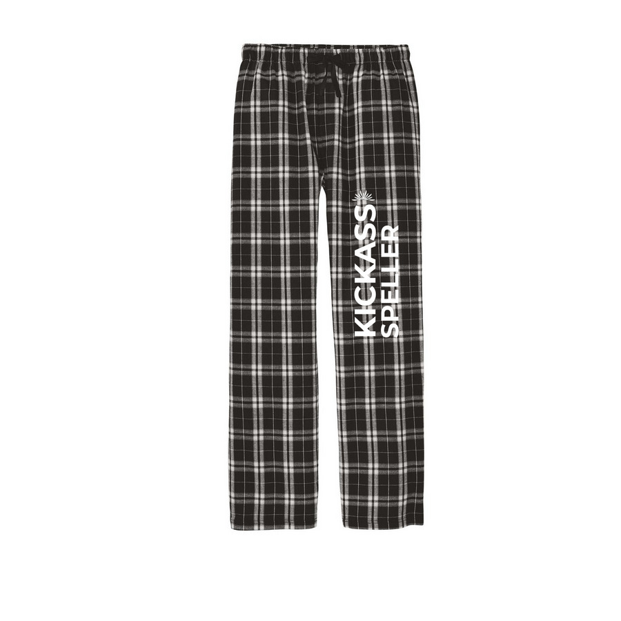 KICKASS Speller!!, a Black Flannel Pajama Pant