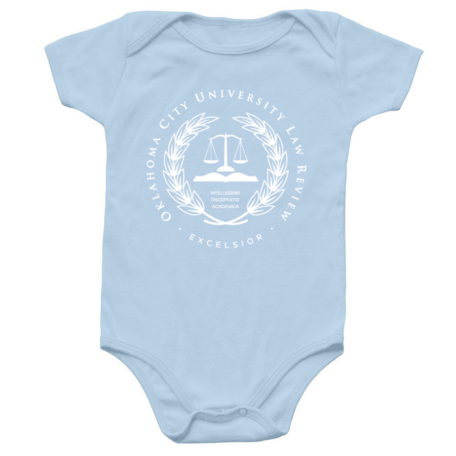 Law Review Onesie, a Light Blue Infant Onesie