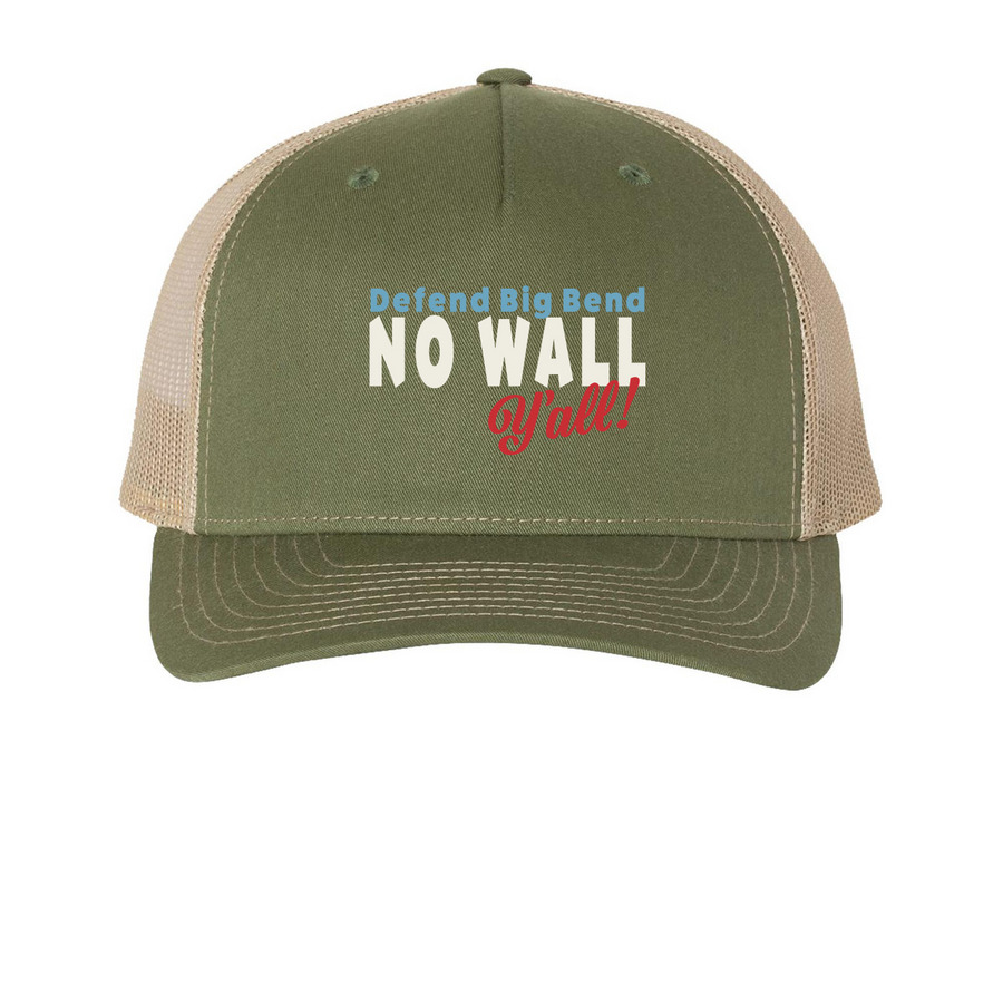 Defend Big Bend Caps, a Army Olive Green/ Tan Printed Five-Panel Trucker Cap