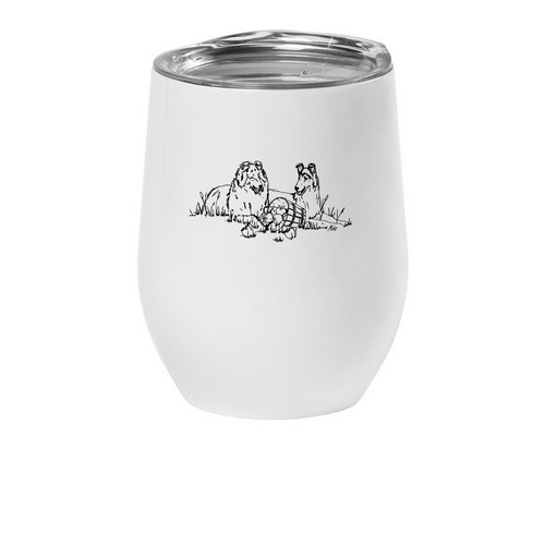 Wine Tumbler - Artwork by Mike, a White Insulated Wine Cup