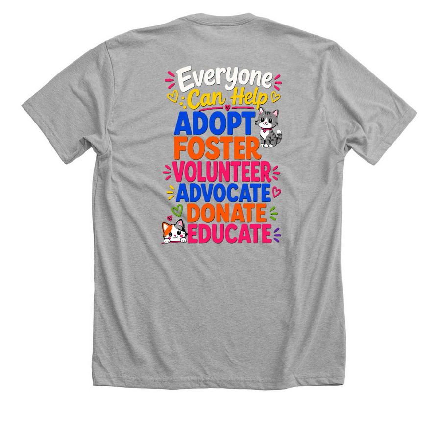 Everyone Can Help, a Athletic Heather Premium Unisex Tee (back-view)