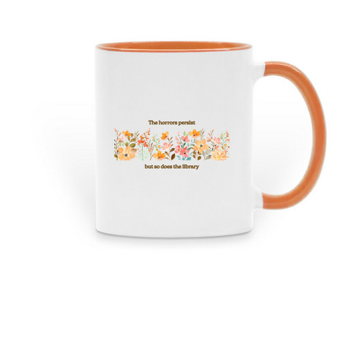 The Horrors Persist Mug, a Orange Two-Tone Ceramic Mug