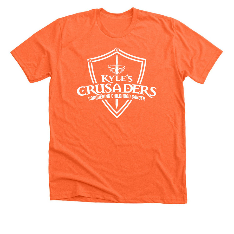Kyle?s Crusaders Shield Tee, a Heather Orange Premium Unisex Tee