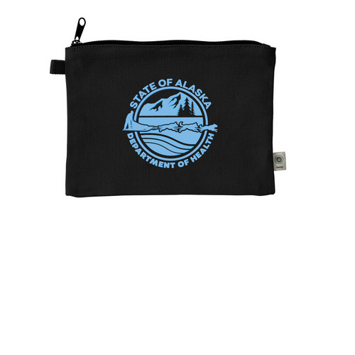 Zipper pouch, a Black 9"x7" Hemp Blend Pouch