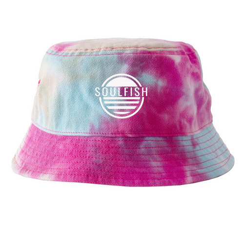 Soulfish Tie Dye, a Raspberry Mist Printed Tie Dye Bucket Hat