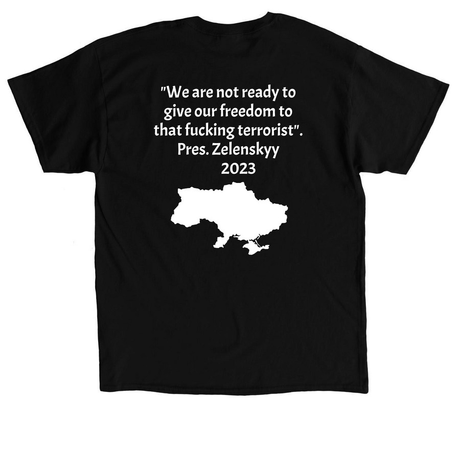 Zelenskyy Being Honest, a Black Classic Unisex Tee (back-view)